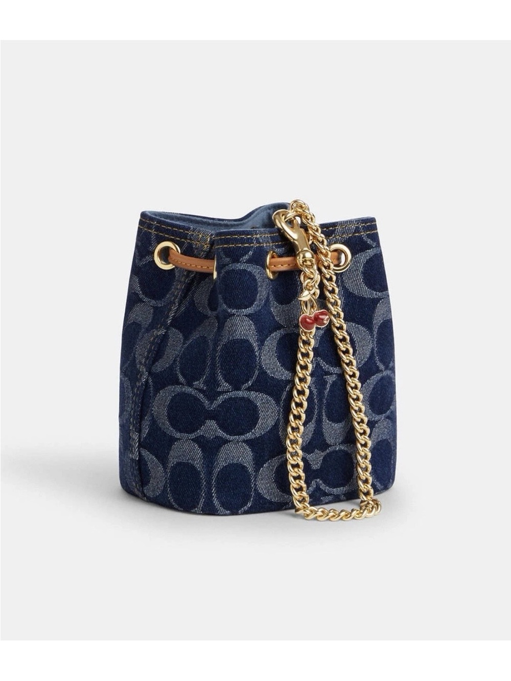 Coach Drawstring Wristlet In Signature Denim 🩵 - Picture 2 of 10